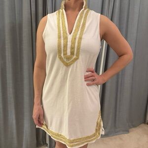 Cabana Life White and Blue Dress